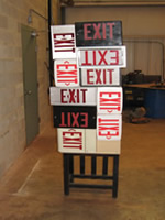 Image of wall installation by Dana L. Depew titled Exit Strategy